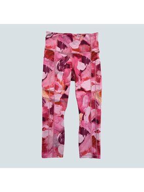 Athleta Ultimate Stash II Capri Leggings Pink Abstract Print Size S